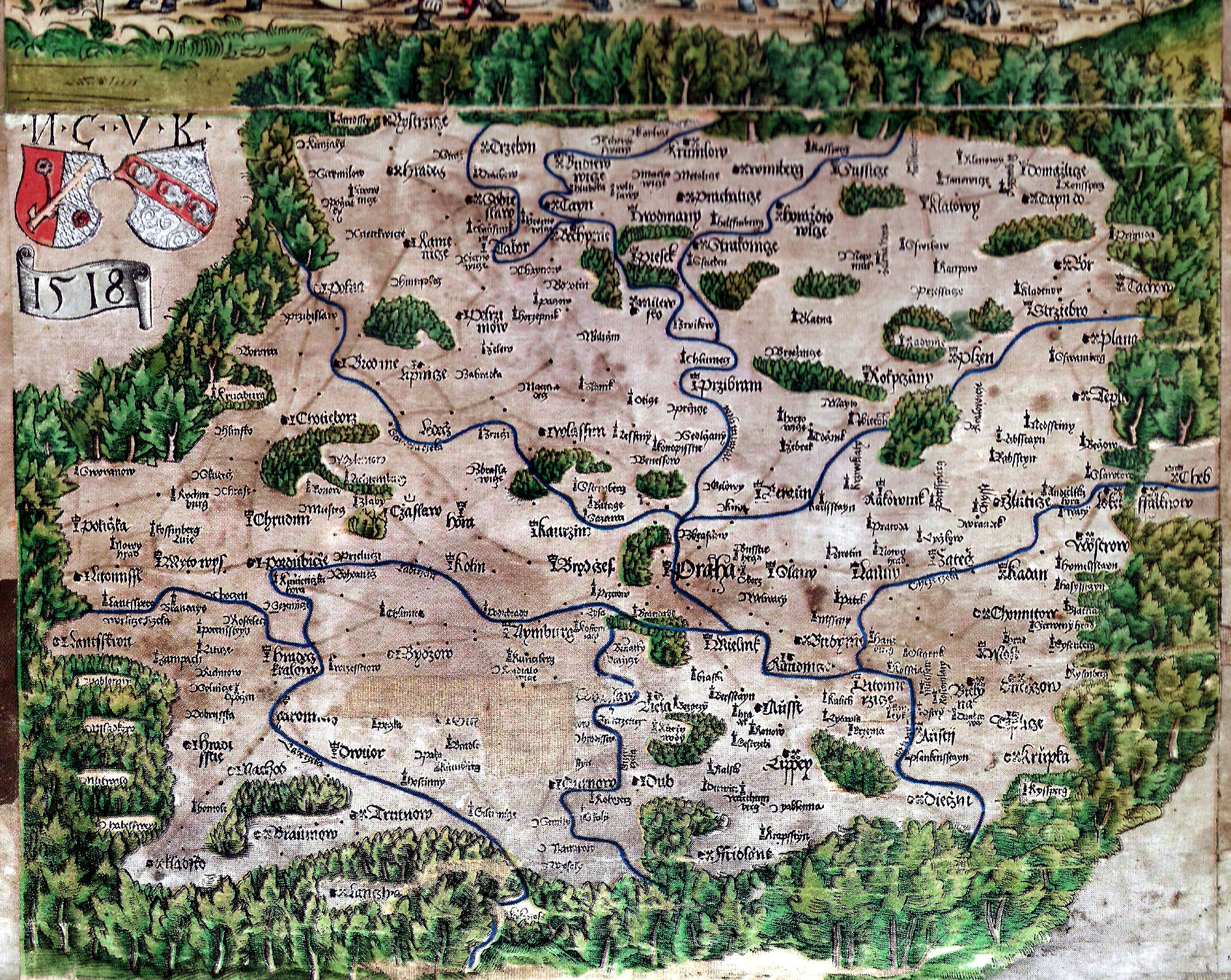 Klaudyánova mapa Čech – mapová část