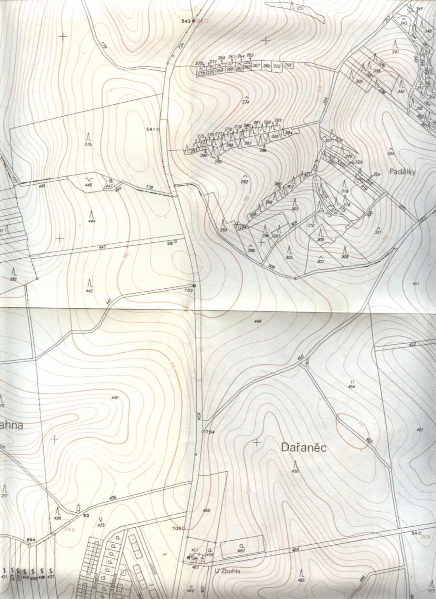 Ukzka kartografickho originlu (ZM 1:5000 doplněn vškopisem)